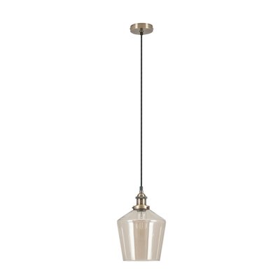 Lustre Glass Cloche with Antique Brass Fittings Pendant Ceiling Light SO'HOME
