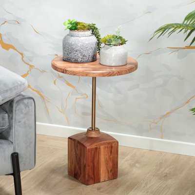 Bout de canapé en bois d'acacia F.S.C® rond D 40, 5 cm PIER IMPORT