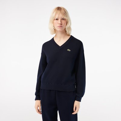 Pull col V point mousse coton LACOSTE