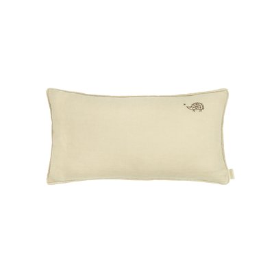 Coussin rectangulaire brodé en lin français lavé L1N0 NOBODINOZ