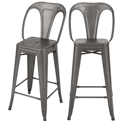 Lot de 2 chaises pour îlot central 67 cm en métal - INDUS RENDEZ-VOUS DÉCO