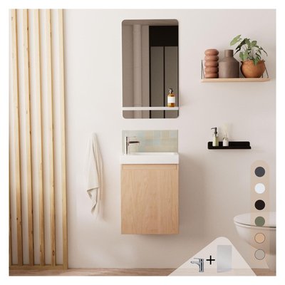 Meuble lave-mains + miroir + robinet LISA MOB IN