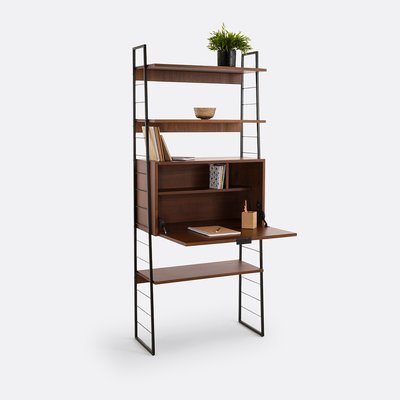 Watford Vintage Metal & Walnut Veneer Secretary Shelf Desk LA REDOUTE INTERIEURS