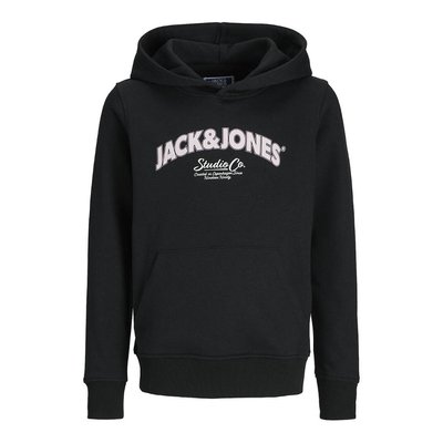 Logo Print Hoodie in Cotton Mix JACK & JONES JUNIOR