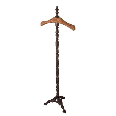 Valet de chambre en fer forgé marron et bois 43.5x28x125cm WADIGA