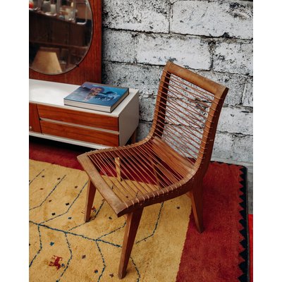 Paire de chaises en scoubidou Alma N°141 - Bon état DEBONGOUT