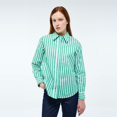 Chemise manches longues rayures larges en coton BIO GOTS MONOPRIX