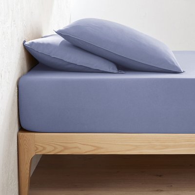 Drap housse uni coton lavé bonnet 30cm, Scenario LA REDOUTE INTERIEURS