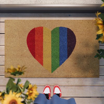 Paillasson avec motif, fibre de coco, antidéparant , HOME IS WHERE YOUR HEART IS WECON HOME
