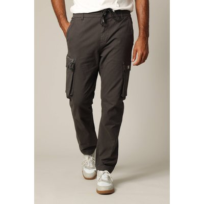 Pantalon cargo en micro twill avec taille élastiquée et braguette à fermeture à glissière AMADOR DEELUXE