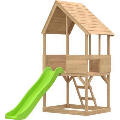 Cabane enfant sur pilotis avec bac à sable Lookout Avec glissière JARDINDECO