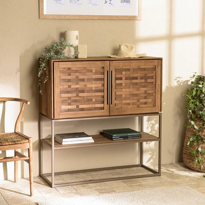 Buffet haut 105,5 cm 2 portes en teck recyclé sur pied SWING PIER IMPORT