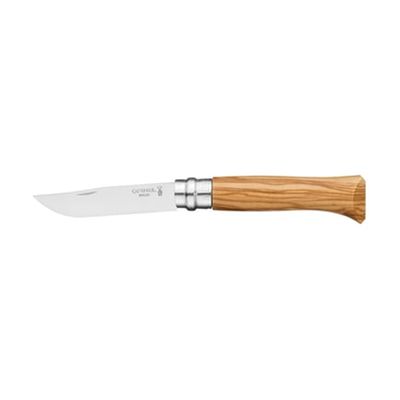Couteau Fermant N°08 Tradition Luxe Inox Et Bois D'olivier 8,5 Cm OPINEL