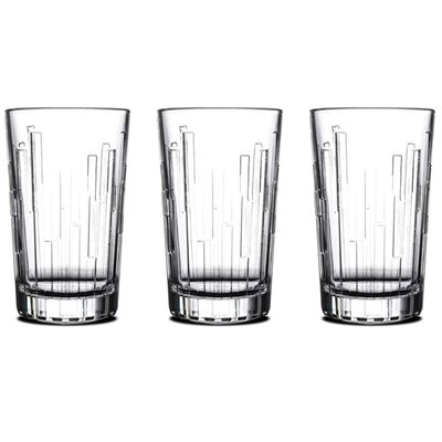 Set de 3 verres à eau en verre transparent 33cl WADIGA