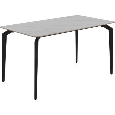 Table design céramique blanche et pieds métal  élégante RECOLLECTION