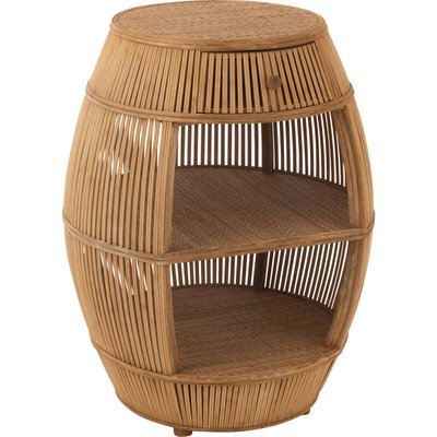 Table barrel rotin bambou naturel esprit vintage salon RECOLLECTION