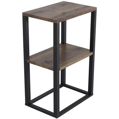 Table de chevet en acier et MDF imitation teck Rise VENTURE HOME