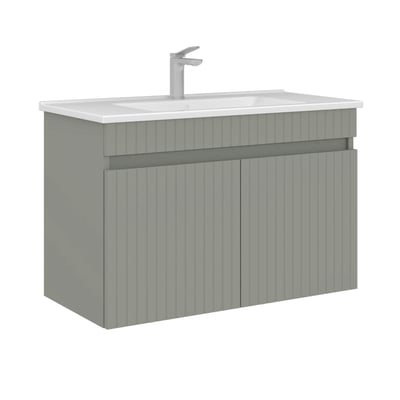 Meuble vasque mural 85 cm, 2 portes YARA PIER IMPORT
