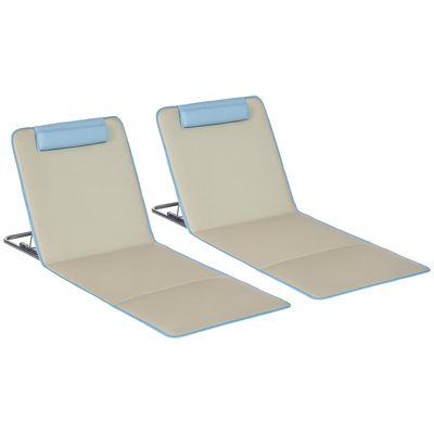 Lot de 2 tapis de plage rembourrés sac OUTSUNNY