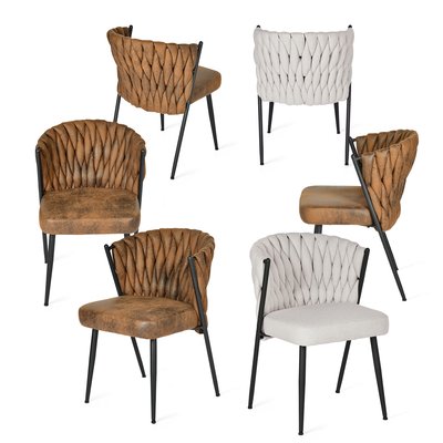 Lot de 6 chaise de salle à manger fauteuil style industriel, MILIANA MEUBLES COSY