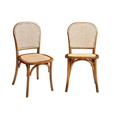 Chaise vintage bois et rotin (lot de 2) MONTPARNASSE SWEEEK
