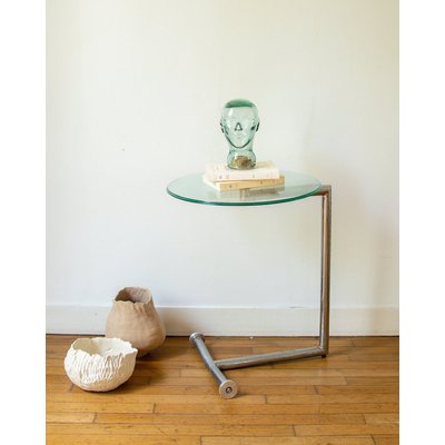 Table d'appoint en chrome Hanna N°359 - Bon état DEBONGOUT