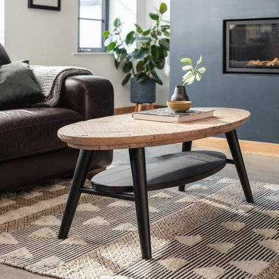 Table basse en bois recyclé FSC motif chevron FAGA PIER IMPORT