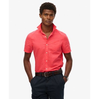 Chemise à manches courtes en coton et lin SUPERDRY