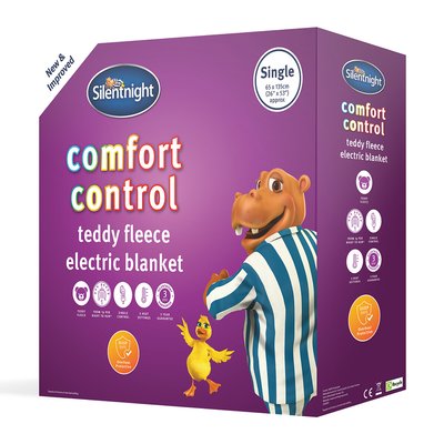 Single Comfort Control Teddy Fleece Electric Blanket SILENTNIGHT