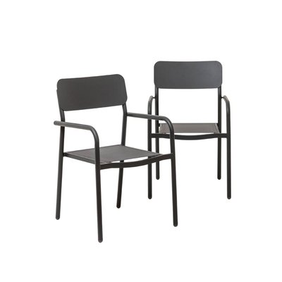 Chaise de jardin en aluminium gris  (lot de 2) KAÏA MADE IN MEUBLES 