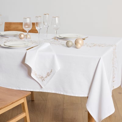 Nappe brodée, en coton lavé, EVANNA LA REDOUTE INTERIEURS