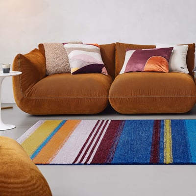 Tapis rayé coloré tufté main ,  Petrol WECON HOME