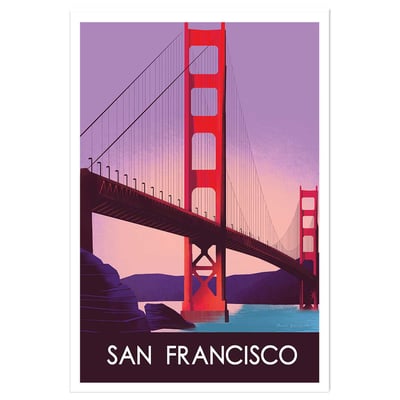 Affiche ville Le pont de San Francisco HEXOA