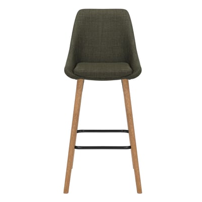 Chaise snack en tissu crème pied chêne ZAGO