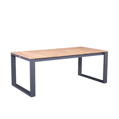 Table de jardin en aluminium et teck, COMO AU JARDIN DE CHLOÉ