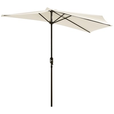 Parasol demi-circulaire Polyester Crème OUTSUNNY