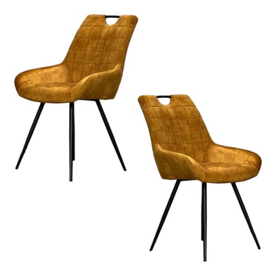 Chaise en tissu avec poignée (lot de 2) MALMOE PIER IMPORT