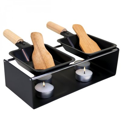 Appareil à raclette à la bougie en métal - 2 personnes LINXOR