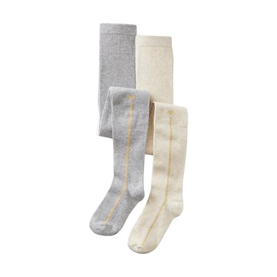 Lot de 2 collants bande fil textile VERTBAUDET