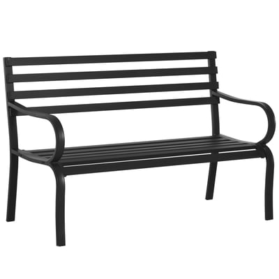 Banc de jardin Métal Noir OUTSUNNY