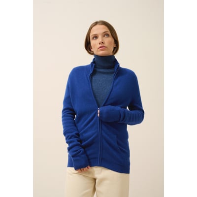 Gilet Zippé Col Montant Outremer Ayr JUST CASHMERE