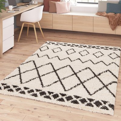 Tapis shaggy tissé motif berbère CROMA 7 UN AMOUR DE TAPIS