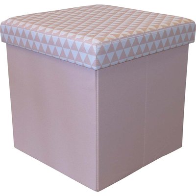 Pouf coffre carré pliable scandinave JARDINDECO