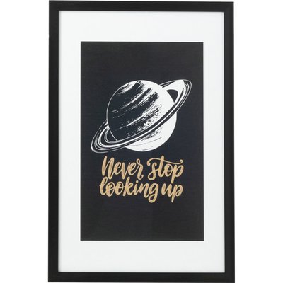 Décoration murale lune noire en toile avec message inspirant RECOLLECTION