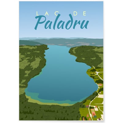 Affiche illustration Lac de Paladru L'AFFICHERIE