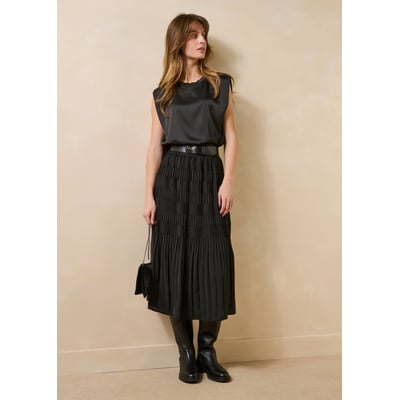 Jupe midi plissée taille élastiquée LA FEE MARABOUTEE