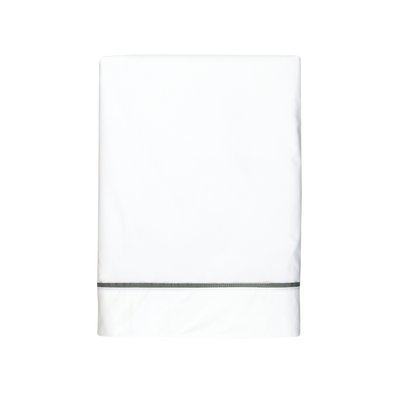 Drap plat en percale de coton prestige 120 fils, VOLUPTÉ PURE BLANC CERISE
