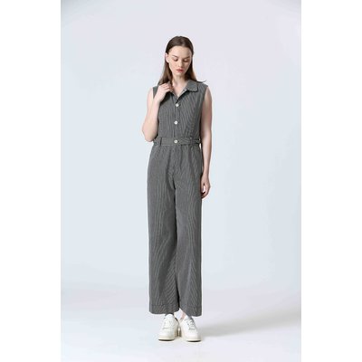 Combinaison denim à rayures SEE U SOON
