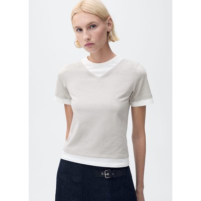T-shirt combiné coton MANGO