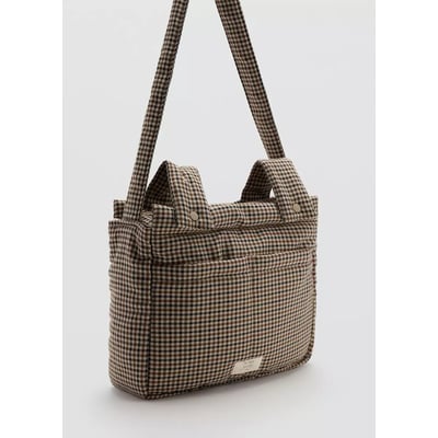 Sac maternité à carreaux MANGO BABY